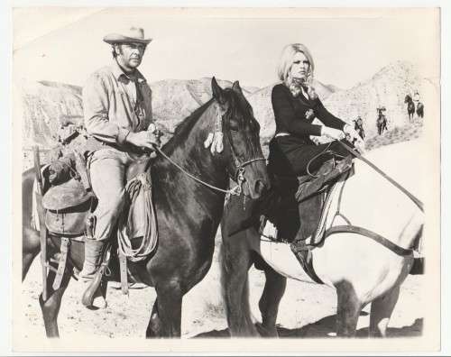 Vintage Press Photograph Newspaper Archive - Sean Connery and Brigitte Bardot - Shalako 1968