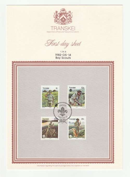 1982 Transkei Boy Scouts First-day Sheet 1.26.6