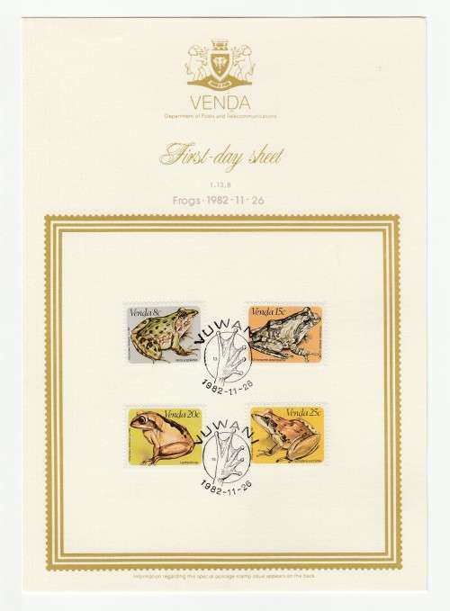 1982 Venda Frogs First-day Sheet 1.13.8