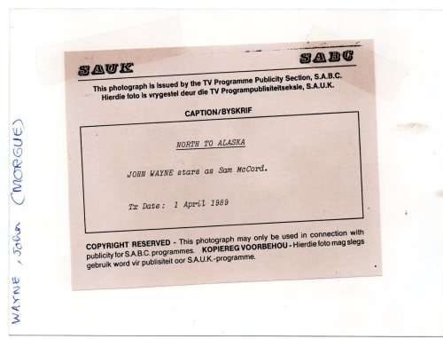 SAUK SABC Press Photograph Newspaper Archive - John Wayne - 1 April 1989