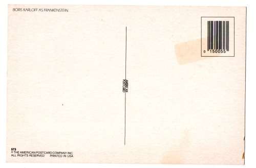 Boris Karloff - Frankestein Postcard