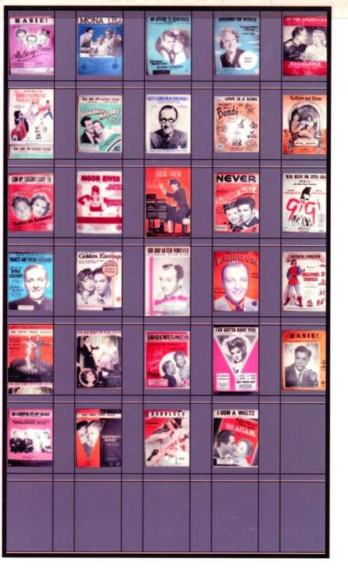 Vintage Movie Songs Sheet Negative