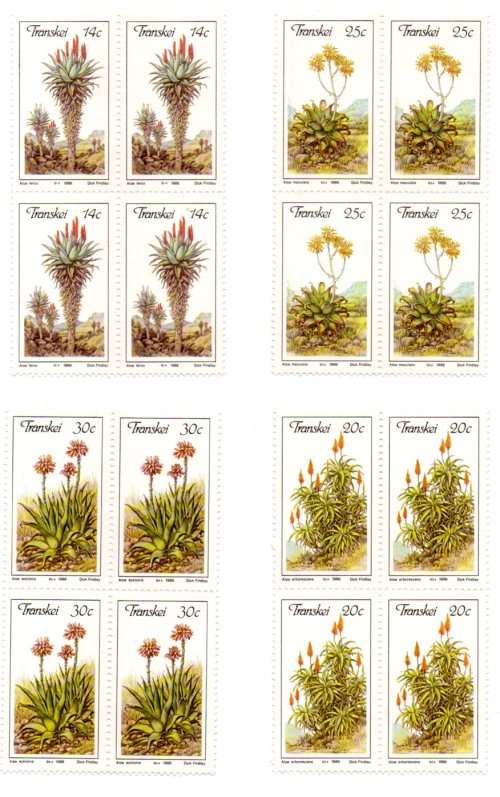 1986 Transkei Aloes - Amakhala FDC 2.8 and Blocks Set