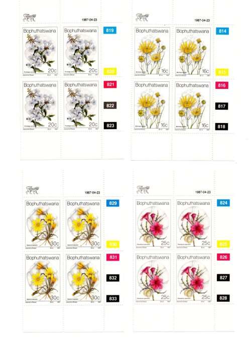 Bophuthatswana 1987/04/23 Wild Flowers of Bophuthatswana Control Block Set