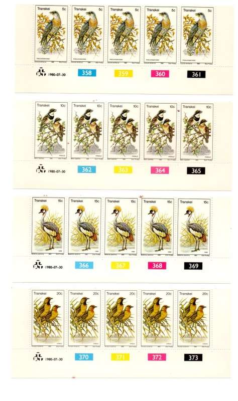 Transkei  1980/07/30 Birds Control Block Set