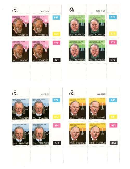 Transkei 1985/09/20 Heroes of Medicine Control Block Set