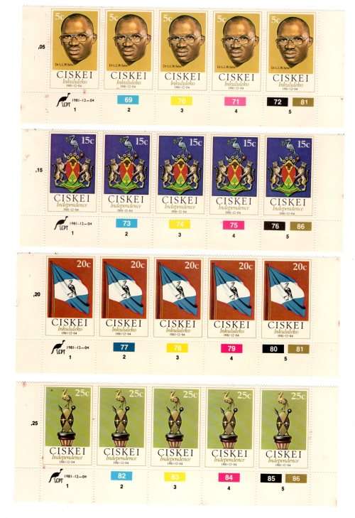 Ciskei 1981/12/04 Republic Of Ciskei Control Block Set