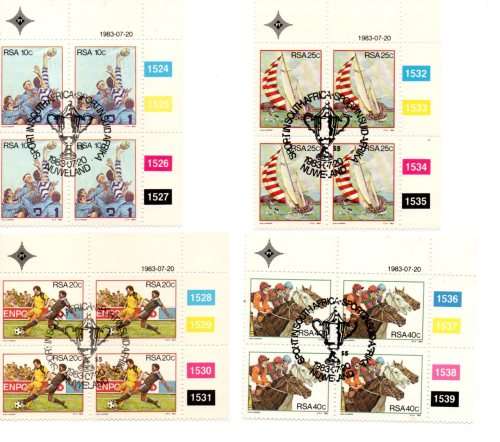1983 RSA Sport in South Africa FDC 4.5 and Block Set