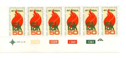 RSA 1979/12/18 Federation of Afrikaans Cultural Societies Control Block Set