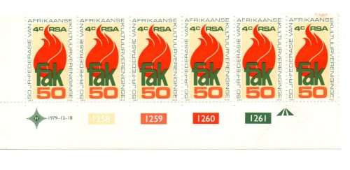 RSA 1979/12/18 Federation of Afrikaans Cultural Societies Control Block Set