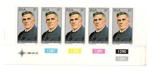 RSA 1980/09/03 Poet C Louis Leipoldt Control Block Set
