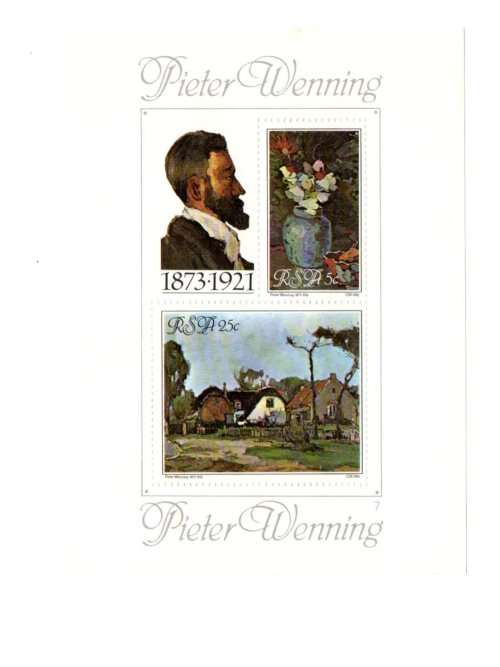 RSA 1980 Pieter Wenning Miniature Sheet
