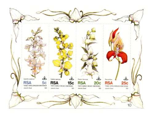 RSA 1981 Tenth World Orchid Conference Miniature Sheet