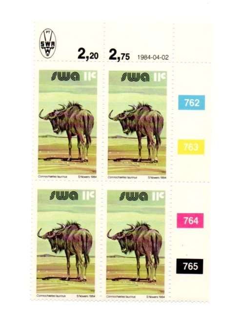 South-West Africa 1984/04/02 Additional Stamp Value 3rd Definitive Series Control Block