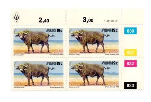 South-West Africa 1985/04/01 Additional Stamp Value 3rd Definitive Series Control Block