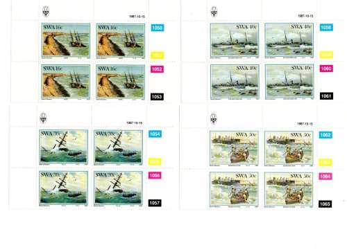 South-West Africa 1987/10/15 Shipwrecks Control Block Set
