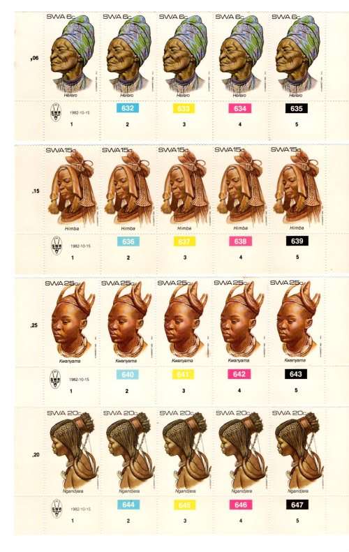 South-West Africa 1982/10/15 Head Dresses Control Block Set