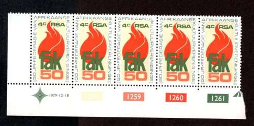 RSA 1979/12/18 Federation of Afrikaans Cultural Societies Control Block Set