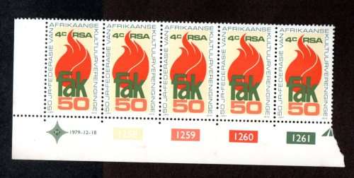 RSA 1979/12/18 Federation of Afrikaans Cultural Societies Control Block Set