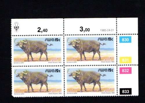 SWA 1985/04/01 Additional Stamp Value 3rd Definitive Series Control Block