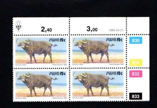 SWA 1985/04/01 Additional Stamp Value 3rd Definitive Series Control Block