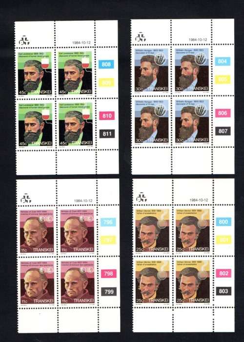 Transkei 1984/10/12 Heroes of Medicine Control Block Set