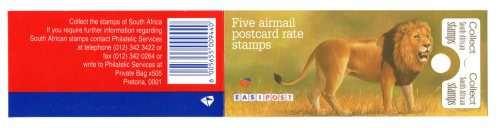 RSA 1996/11/28 Air Mail Postage Booklet - Big Five