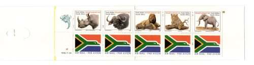 RSA 1996/11/28 Air Mail Postage Booklet - Big Five