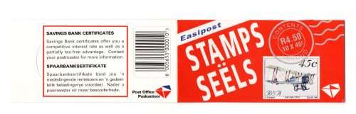 RSA 1993 Standard Postage Booklet - Aviation (Postage Rates/Pane 5)