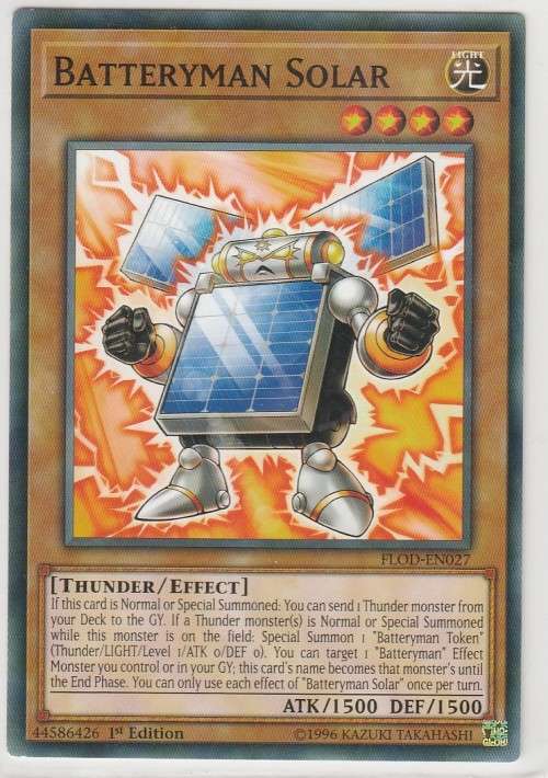 Yu-Gi-Oh! - Batteryman Solar - Flames of Destruction (FLOD-EN027) - Common- 1st Edition