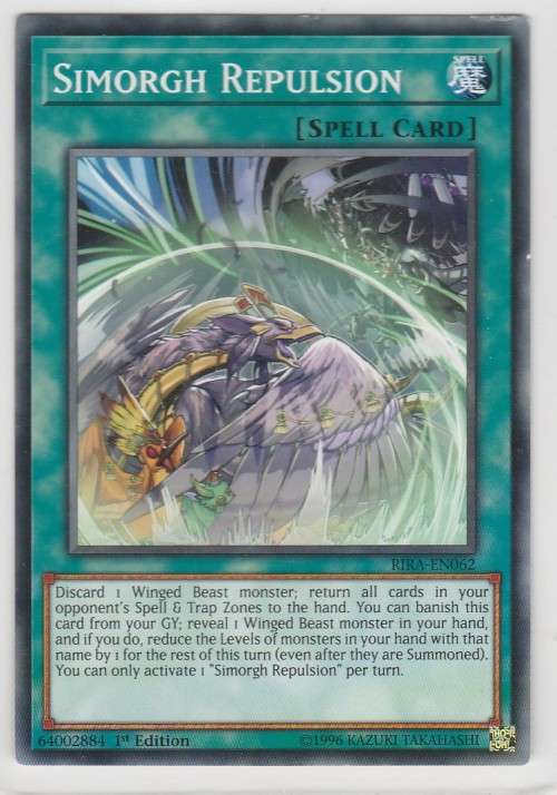 Yu-Gi-Oh! - Simorgh Repulsion - Rising Rampage (RIRA-EN062) - Common- 1st Edition
