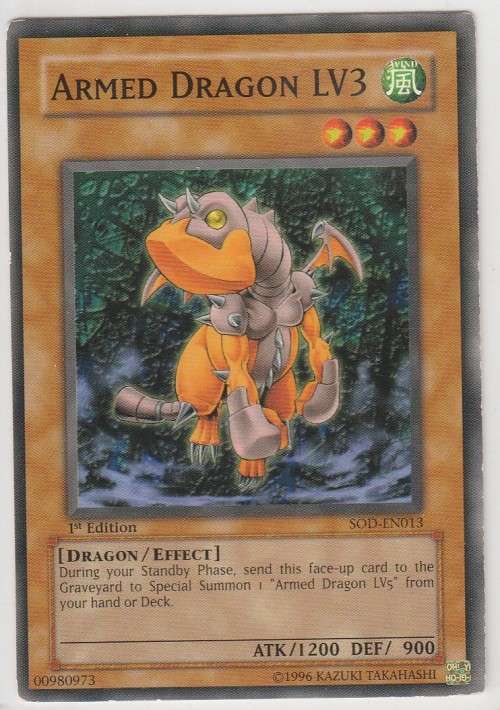Yu-Gi-Oh! - Armed Dragon LV3 - Soul of the Duelist (SOD-EN013) - Common- 1st Edition