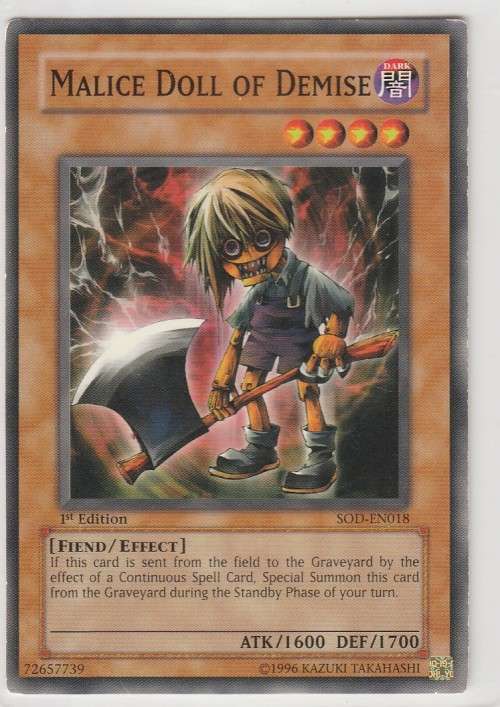 Yu-Gi-Oh! - Malice Doll of Demise - Soul of the Duelist (SOD-EN018) - Common- 1st Edition