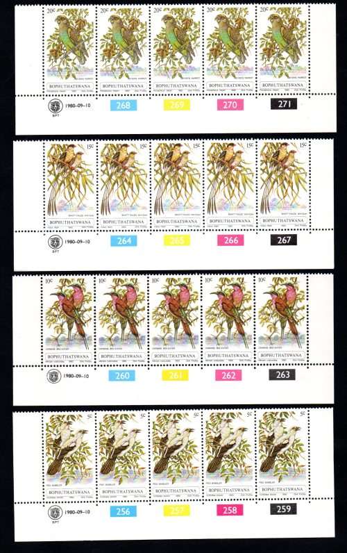 Bophuthatswana 1980/09/10 Birds Control Block Set