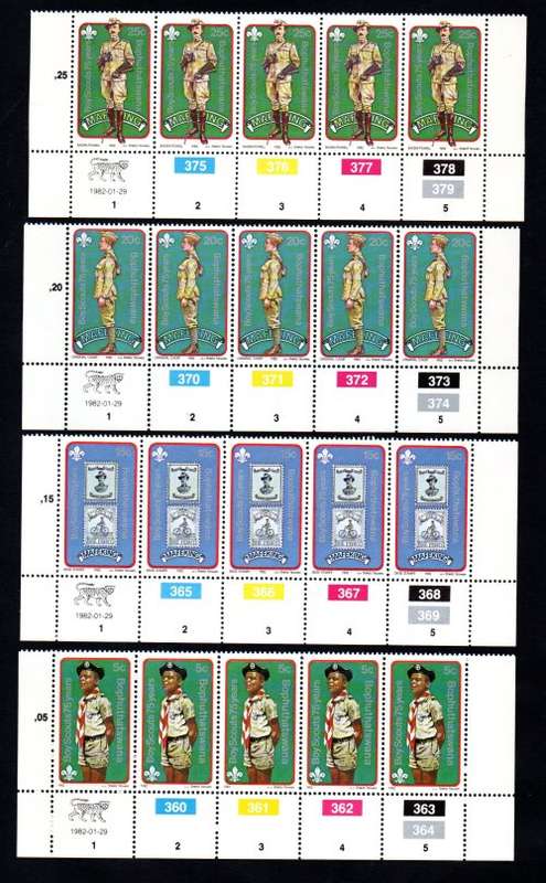 Bophuthatswana 1982/01/29 75th Anniversary of Boy Scouts Control Block Set