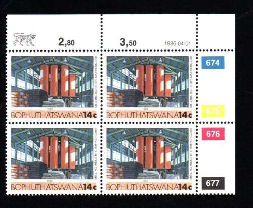 Bophuthatswana 1986/04/01 Additional value to the Definitve issue Control Block Set