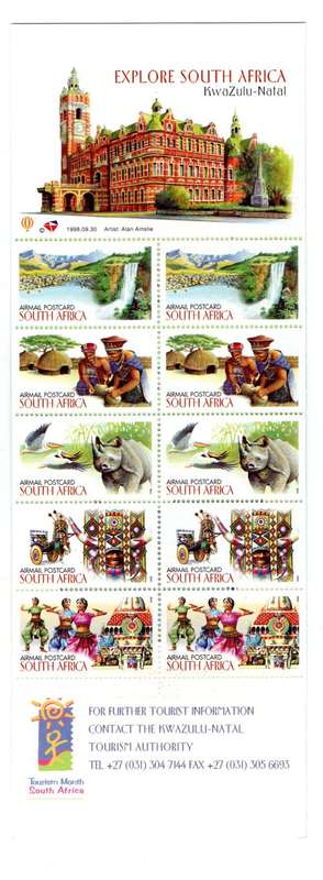 RSA 1998/09/30 Explore South Africa KwaZulu-Natal Airmail Booklet