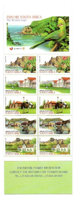 RSA 1998/07/10 Explore South Africa The Western Cape Airmail Booklet