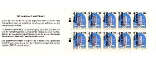 RSA 1988/04/13 National Flood Disaster overprinted Booklet