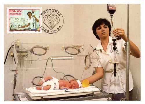 1986 RSA  Donate Blood Postcard Set