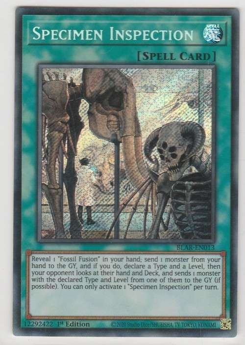 Yu-Gi-Oh! - Specimen Inspection - Battles of Legend: Armageddon (BLAR-EN013) - Secret Rare - 1st Edi