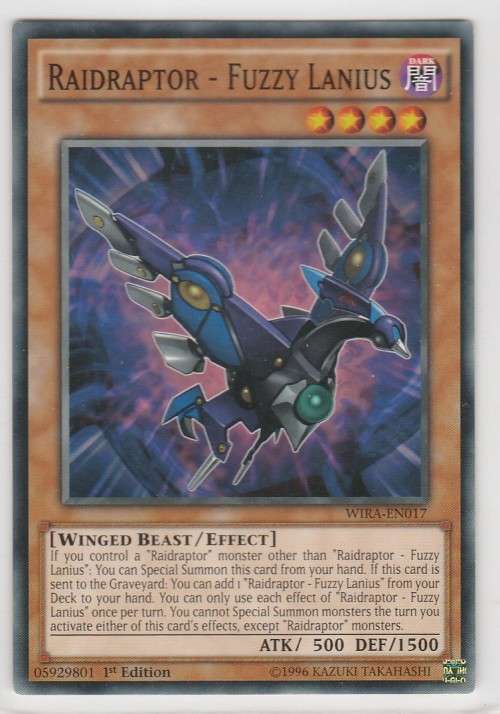 Yu-Gi-Oh! - Raidraptor - Fuzzy Lanius - Wing Raiders (WIRA-EN017) - Common- 1st Edition