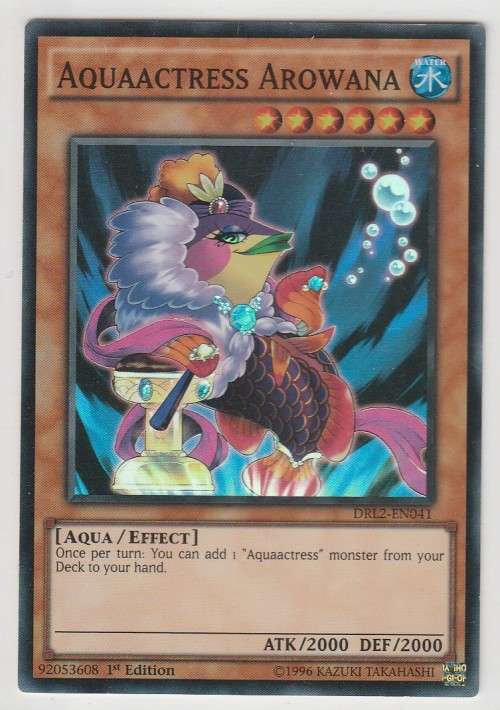 Yu-Gi-Oh! -Aquaactress Arowana - Dragons of Legend 2 (DRL2-EN041) - Super Rare - 1st Edition