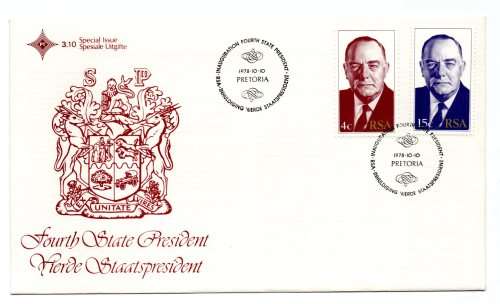 1978 RSA Fourth State President FDC 3.10 Special Issue