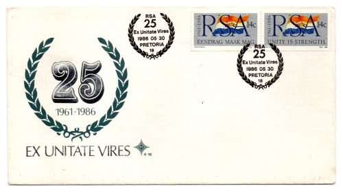 1986 RSA 25th Anniversary of the Republic of South Africa FDC 4.16 & Postcard Set
