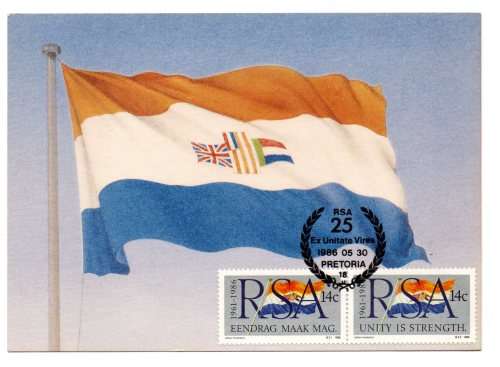 1986 RSA 25th Anniversary of the Republic of South Africa FDC 4.16 & Postcard Set