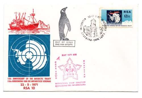 1971 RSA 10th Anniversary of the Antarctic Treaty RSA 10 Commemorative Cover