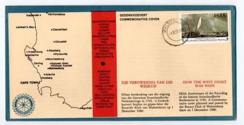 1980 RSA How The West Coast Was Won Commemorative Cover