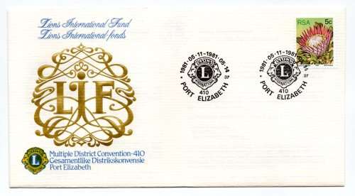 1981 RSA Lions International Fund Commemorative Cover