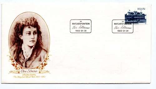 1983 RSA Olive Schreiner Matjiesfontein Commemorative Cover